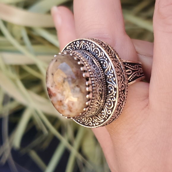 New Dendritic Opal 925 Silver Statement Ring. - Picture 3 of 16